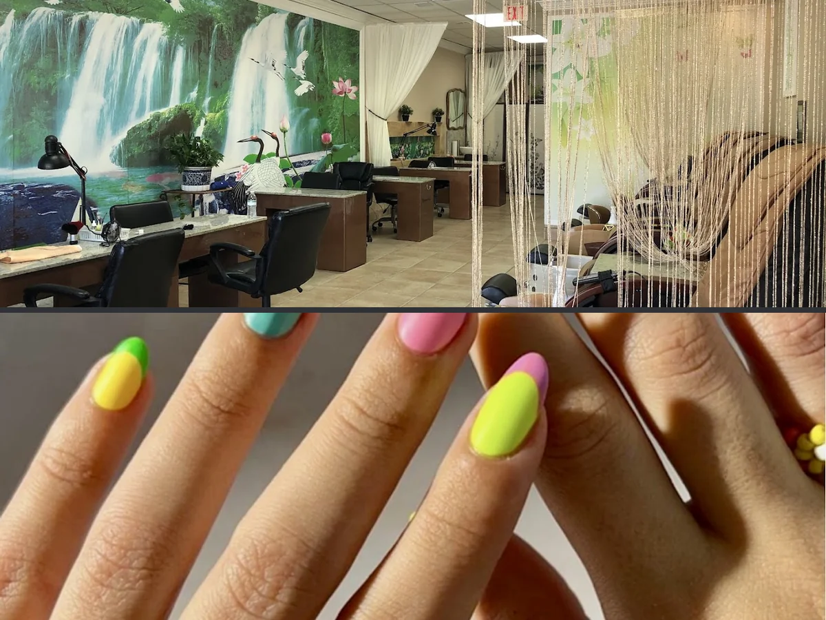 Pedicure chairs inside a Coral Springs salon.